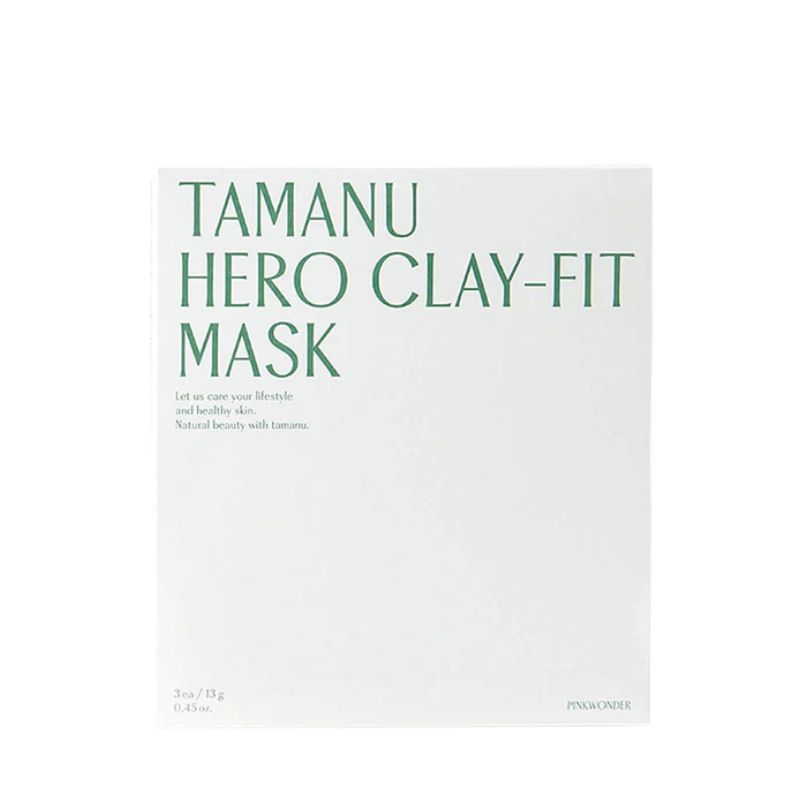 Pink Wonder Tamanu Hero Clay-Fit Mask Solution | for Pores, Blackheads & Breakouts | 3-Pack Sheet