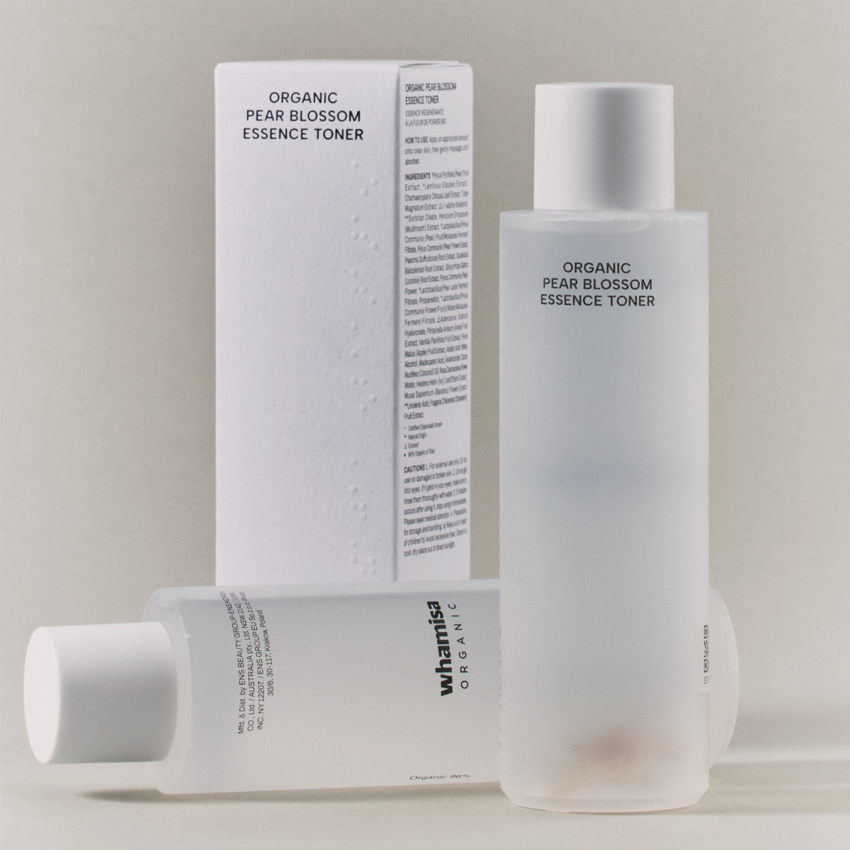 WHAMISA Pear Blossom Essence Toner with pear blossom ferment and niacinamide