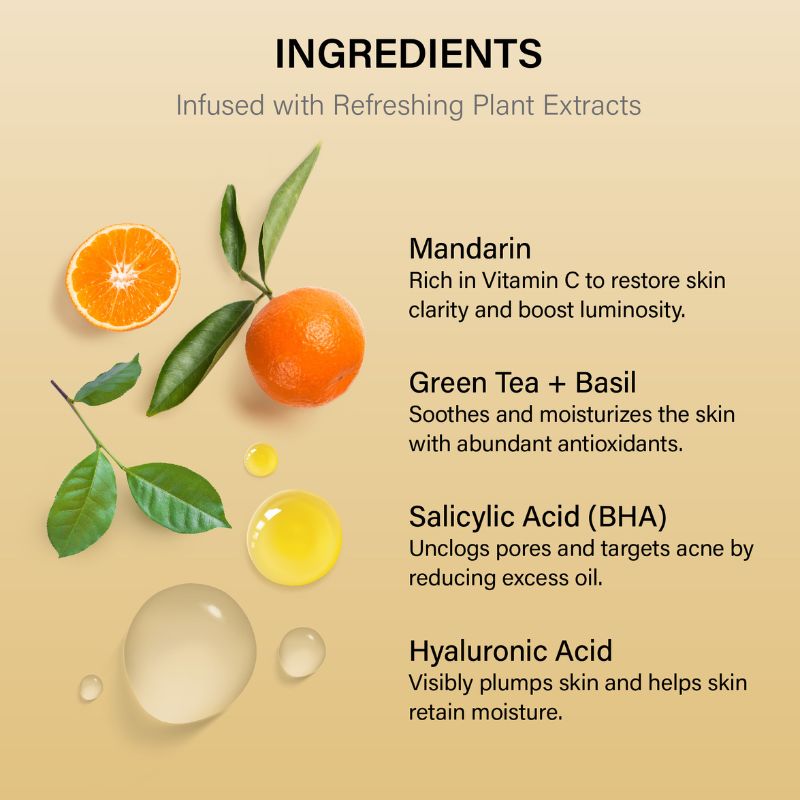 Melixir Mandarin Morning Face Cleanser | Korean Face Wash - Dull, Dry, Acne-prone skin (250ml)