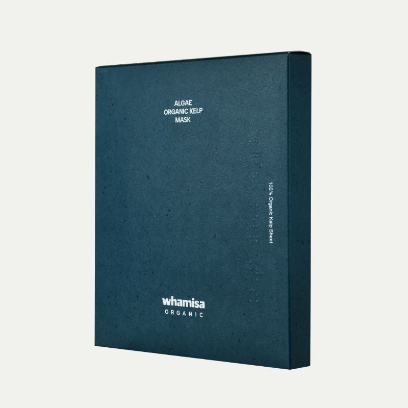 Whamisa Organic Kelp Leaf Sheet Mask for glass skin and barrier repair.
