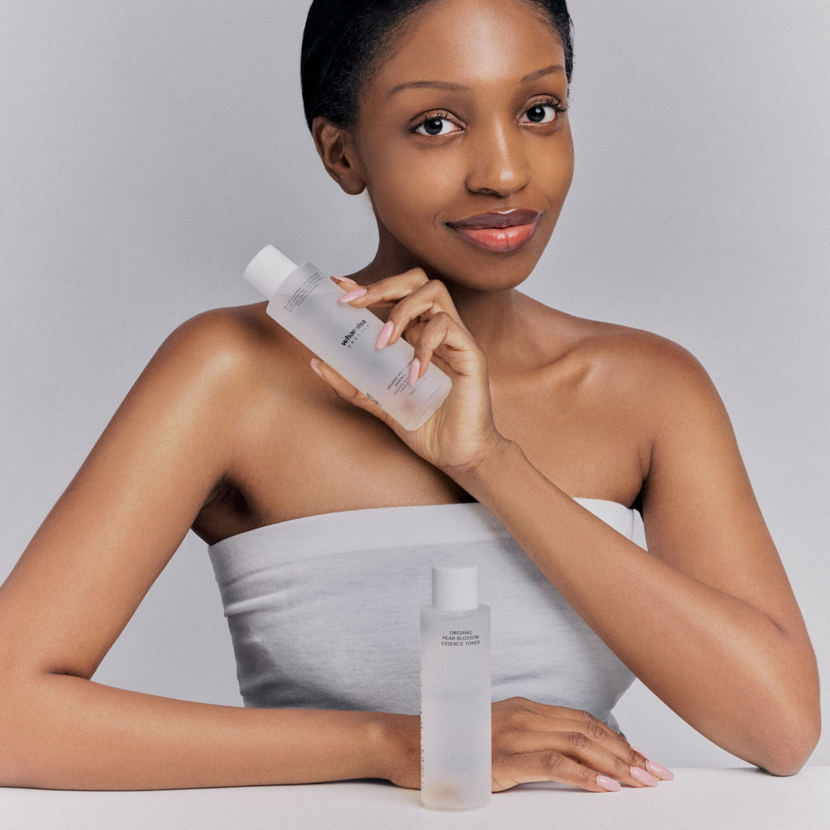WHAMISA Organic Pear Blossom Essence Toner, a lightweight Korean essence toner for hydrated, radiant-looking skin